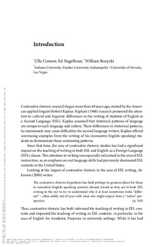 Contrastive Rhetoric Reaching To Intercultural Rhetoric Ulla Connor