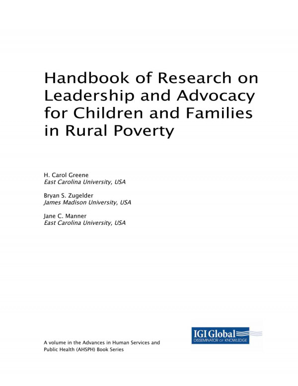 Handbook Of Research On Leadership And Advocacy For Children And Families In Rural Poverty H Carol Greene