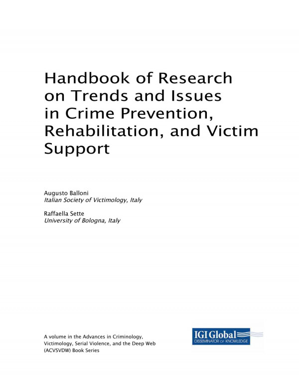 Handbook Of Research On Trends And Issues In Crime Prevention Rehabilitation And Victim Support Augusto Balloni