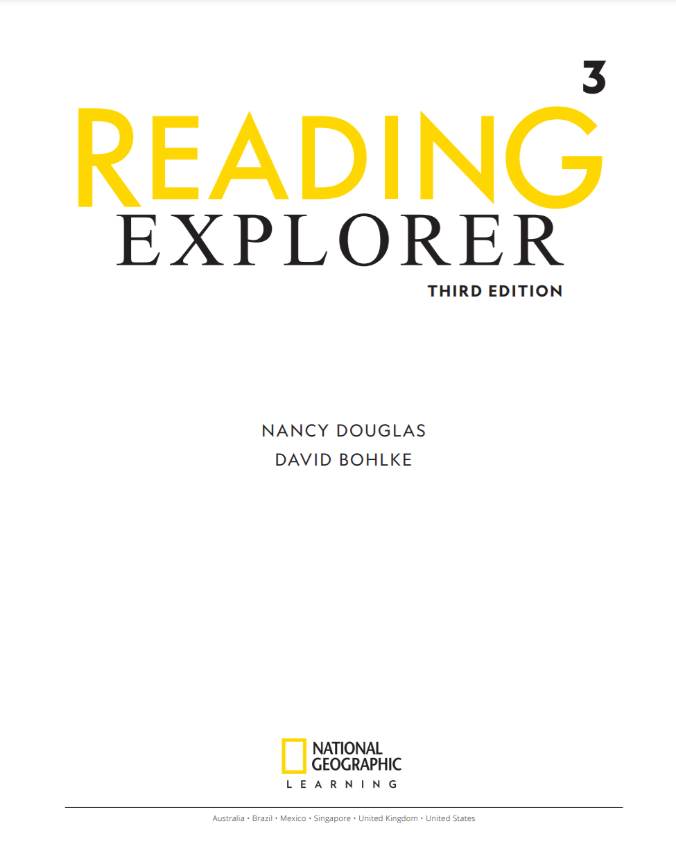 Reading Explorer 3 Third Edition Andrew Robinson Nancy Douglas
