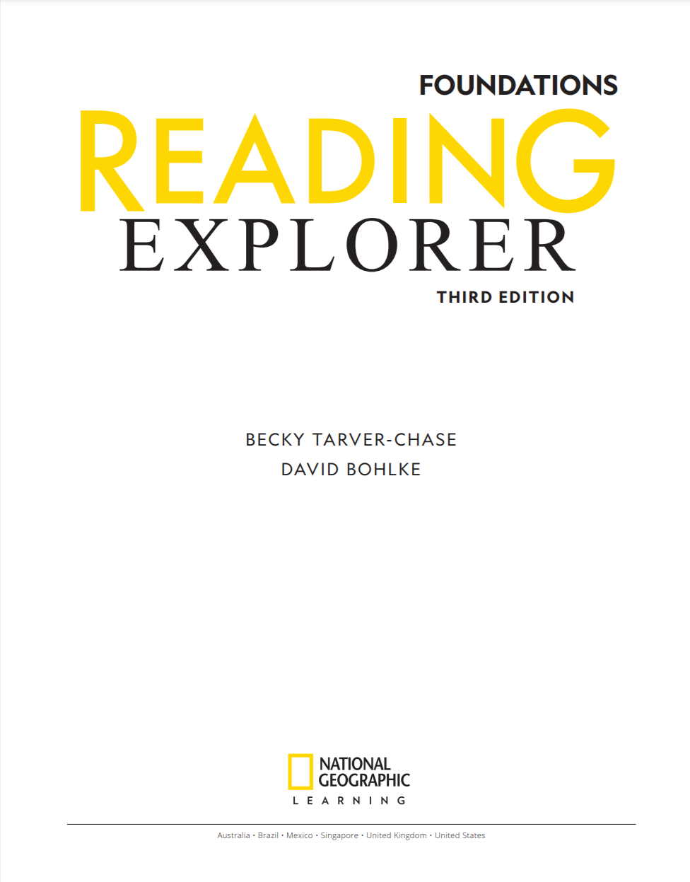 Reading Explorer Foundations Third Edition Andrew Robinson Becky Tarver Chase