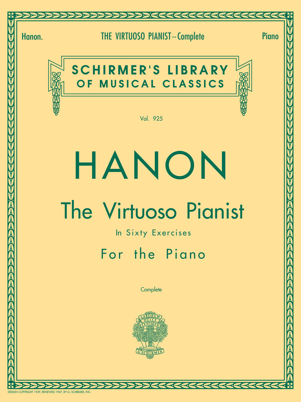 Hanonvirtuoso Pianist In 60 Exercisescomplete Cl Hanon