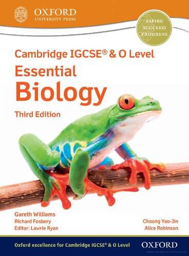 Cambridge Igcse O Level Essential Biology Third Edition 3rd Edition Richard Fosbery