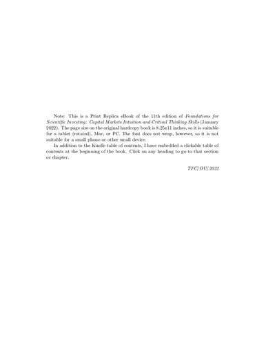 Foundations For Scientific Investing Capital Markets Intuition And Critical Thinking Skills Revised 11 Timothy Falcon Crack