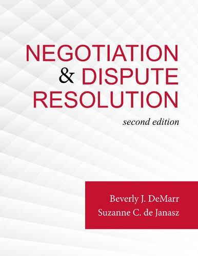 Negotiation Dispute Resolution 2nd Edition Beverly J Demarr