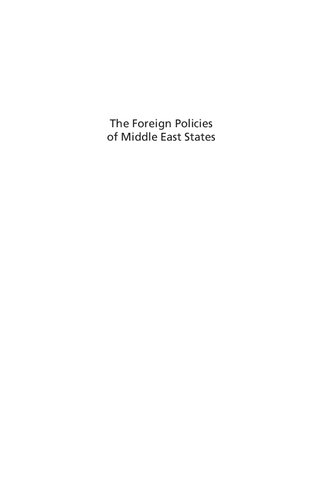 The Foreign Policies Of Middle East States Second Edition Anoushiravan Ehteshami Editor