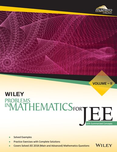 Wiley Problems In Mathematics For Jee With Summarized Concepts Volume 2 1st Edition Wiley India Pvt Ltd