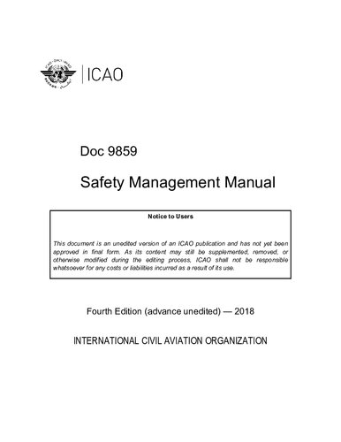 Icao Doc 9859 Safety Management Manual 4th Edition Icao