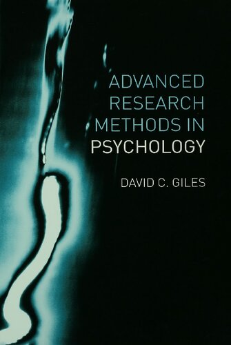 Advanced Research Methods In Psychology David Giles