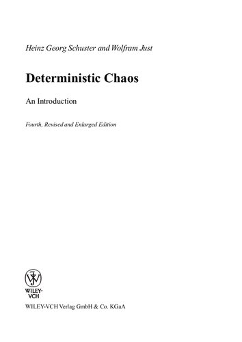 Deterministic Chaos Heinz G Schuster Wolfram Just
