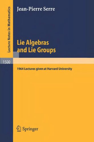 Lie Algebras And Lie Groups Jeanpierre Serre