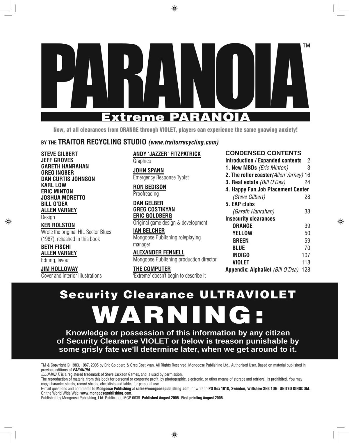 Paranoia Xp Extreme Paranoia Mongoose Publishing