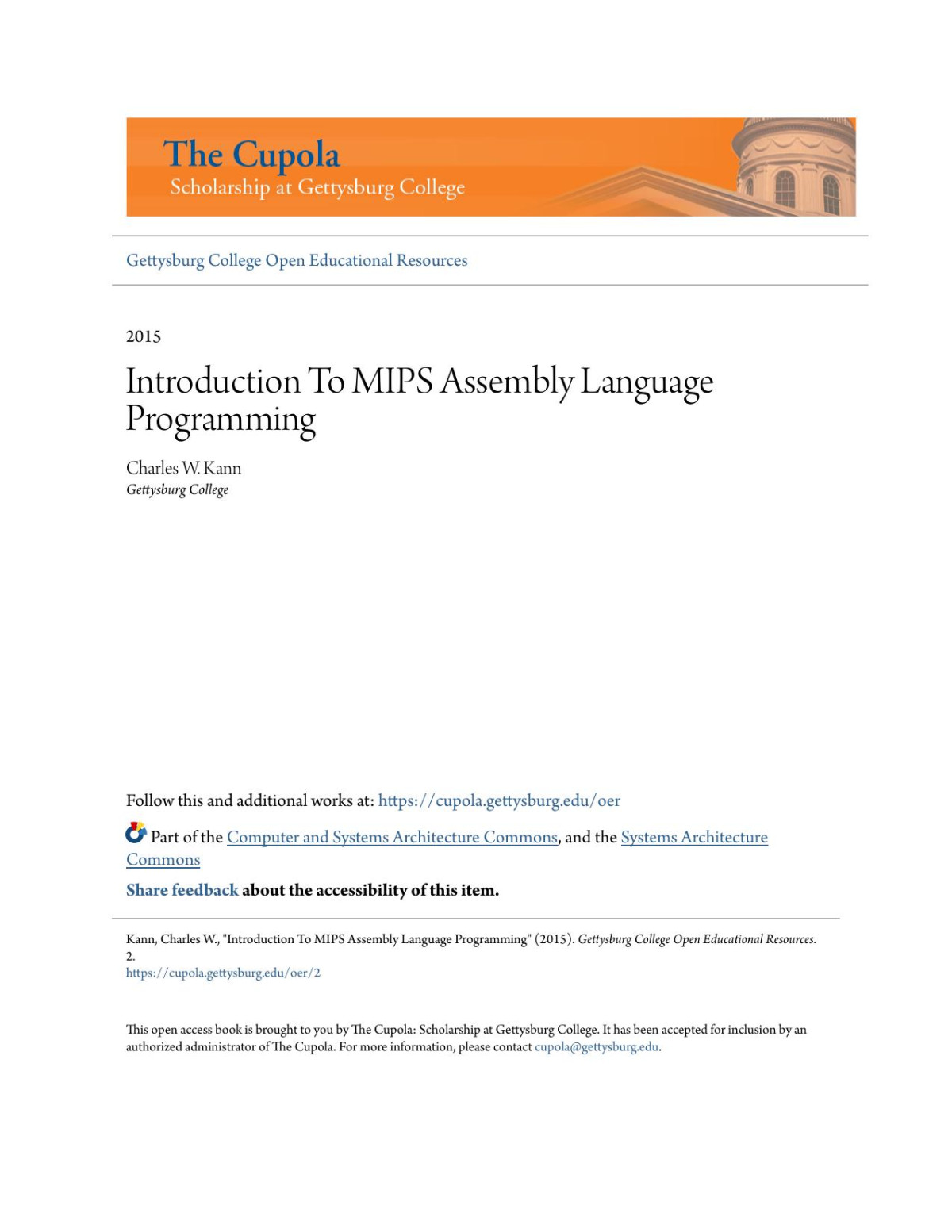 Introduction To Mips Assembly Language Programming Charles W Kann
