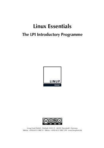 Linux Essentials The Lpi Introductory Programme Linup Front