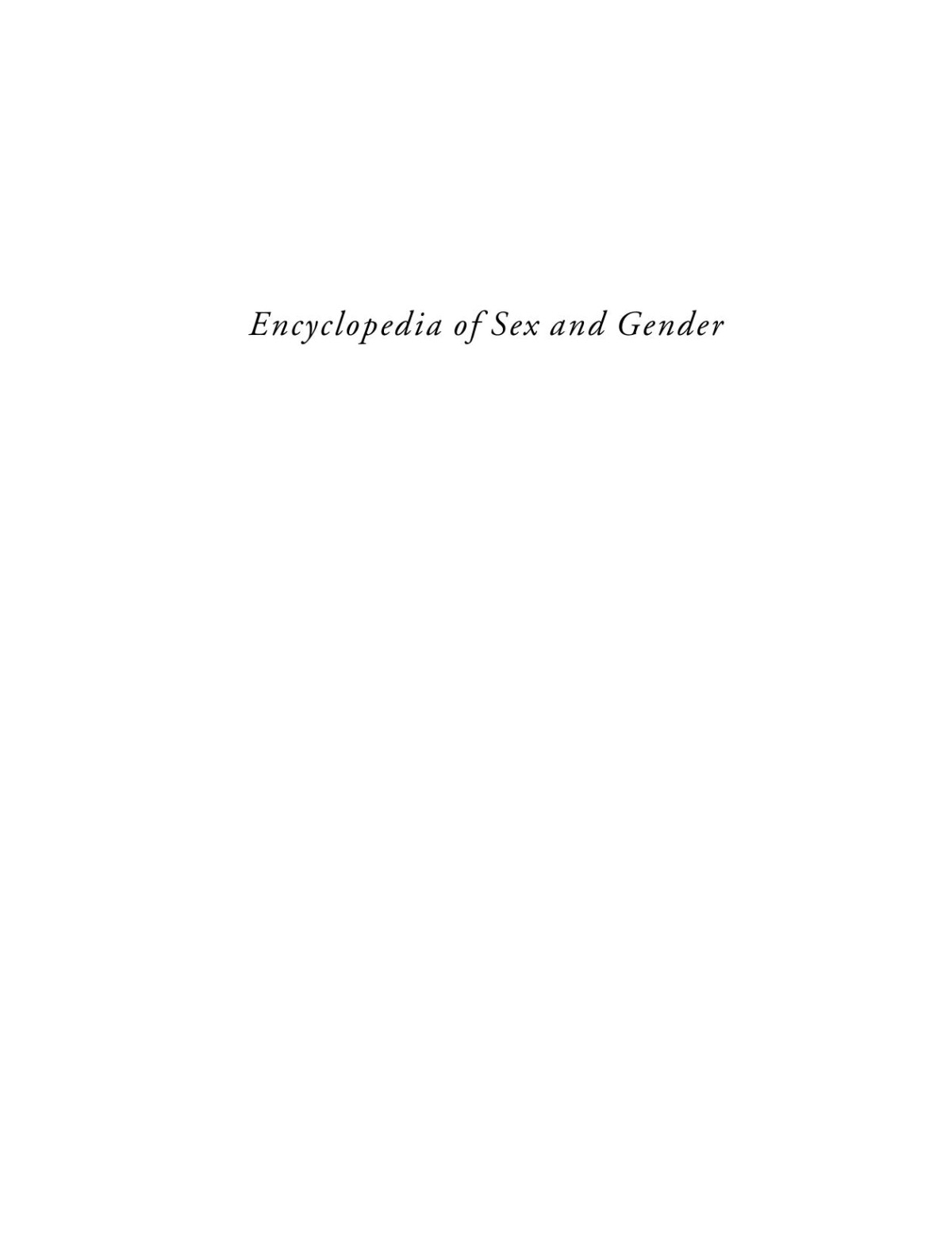 Encyclopedia Of Sex And Gender Ac 1st Edition Fedwa Maltidouglas