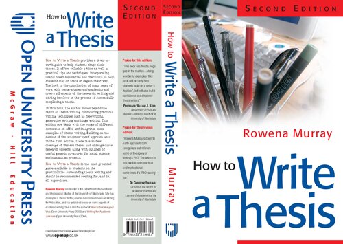 How To Write A Thesis 2nd Edition Rowena Murray