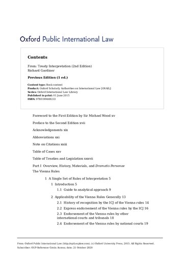 Treaty Interpretation 2nd Edition 2nd Edition Richard Gardiner
