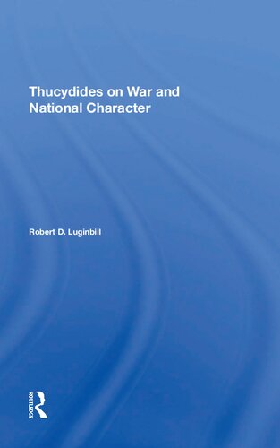 Thucydides On War And National Character 1st Edition Robert D Luginbill