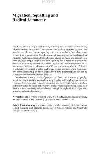 Migration Squatting And Radical Autonomy 1st Edition Pierpaolo Mudu