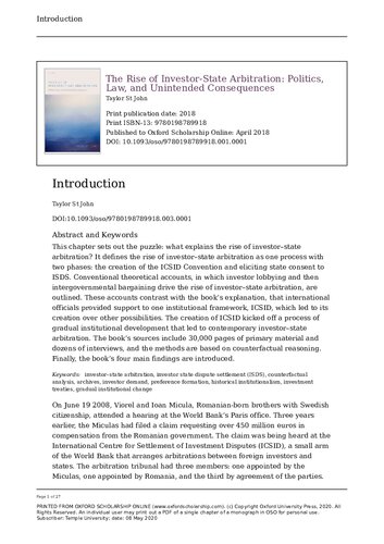 The Rise Of Investorstate Arbitration Politics Law And Unintended Consequences Taylor St John
