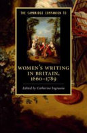 The Cambridge Companion To Womens Writing In Britain 16601789 Catherine Ingrassia