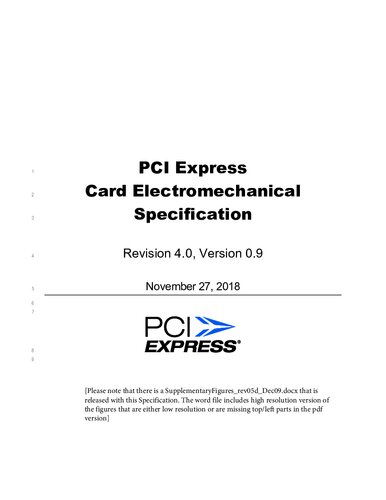 Pci Express Card Electromechanical Specification Revision 40 Version 09 Pci Express