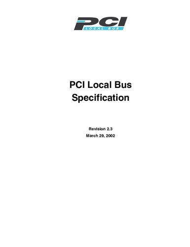 Pci Local Bus Specification Revision 23 Peripheral Component Interconnect Special Interest Group