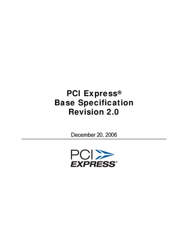 Pci Express Base Specification Revision 20 Pci Express