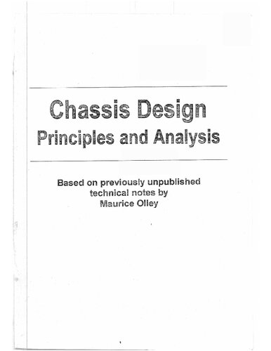 Chassis Design Principles And Analysis William F Milliken Douglas L Milliken