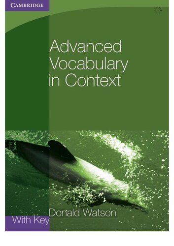 Advanced Vocabulary In Context Wih Key Properly Bookmarked 5th Edition Donale Watson