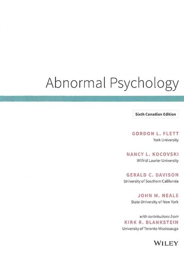 Abnormal Psychology 6th Canadian Gordon L Flett Nancy L Kocovski