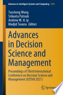 Advances In Decision Science And Management Proceedings Of Third International Conference On Decision Science And Management Icdsm 2021 Taosheng Wang