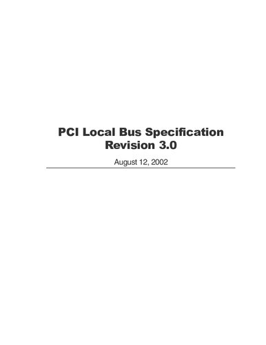 Pci Local Bus Specification Revision 30 Various