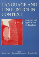 Language And Linguistics In Context Readings And Applications For Teachers Harriet Luria Deborah M Seymour Trudy Smoke