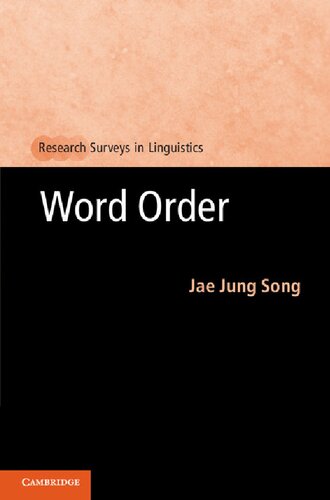 Word Order Research Surveys In Linguistics Jae Jung Song