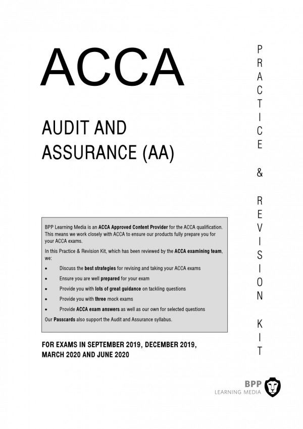 Acca Audit And Assurance Practice Revision Kit 20192020 Bpp