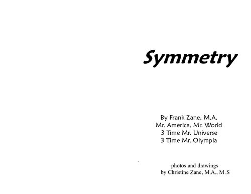 Symmetry 1st Edition Frank Zane