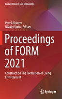Proceedings Of Form 2021 Construction The Formation Of Living Environment 1st Edition Pavel Akimov