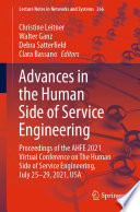 Advances In The Human Side Of Service Engineering Proceedings Of The Ahfe 2021 Virtual Conference On The Human Side Of Service Engineering July 2529 2021 Us 1st Edition Christine Leitner