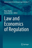 Law And Economics Of Regulation 1st Edition Klaus Mathis Avishalom Tor
