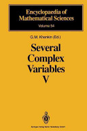 Several Complex Variables V Complex Analysis In Partial Differential Equations And Mathematical Physics 1st Edition Gm Khenkin