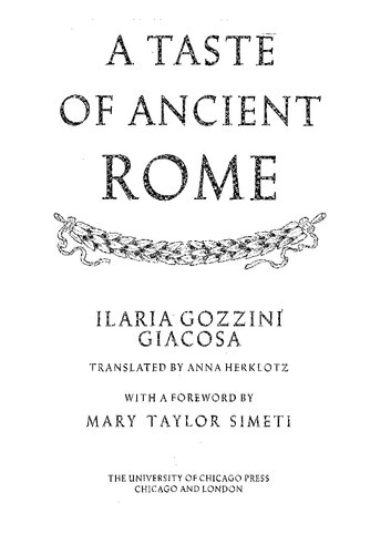 A Taste Of Ancient Rome Ilaria Gozzini Giacosa Translated By Anna Herklotz