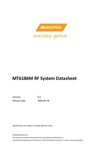 Mt6186m Rf System Datasheet 02 Ee Sze Khoo Johoo Lin