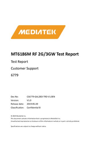 Mt6186m Rf 2g3gw Test Report Cs6779gal2bdtrdv10en Mediatek Inc