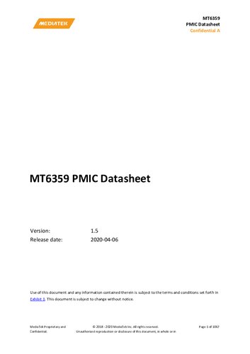Mt6359 Pmic Datasheet 15 Vincent Chiang Tim Lee