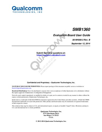 Smb1360 Evaluation Board User Guide 80nh0063 Rev B Qualcomm Technologies
