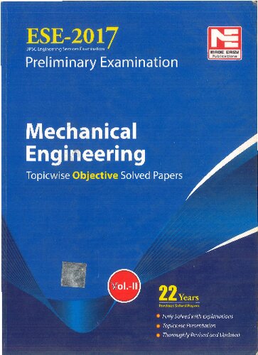 Eseprelimsmechanical Engineeringvolume 2 Made Easy Editorial Board