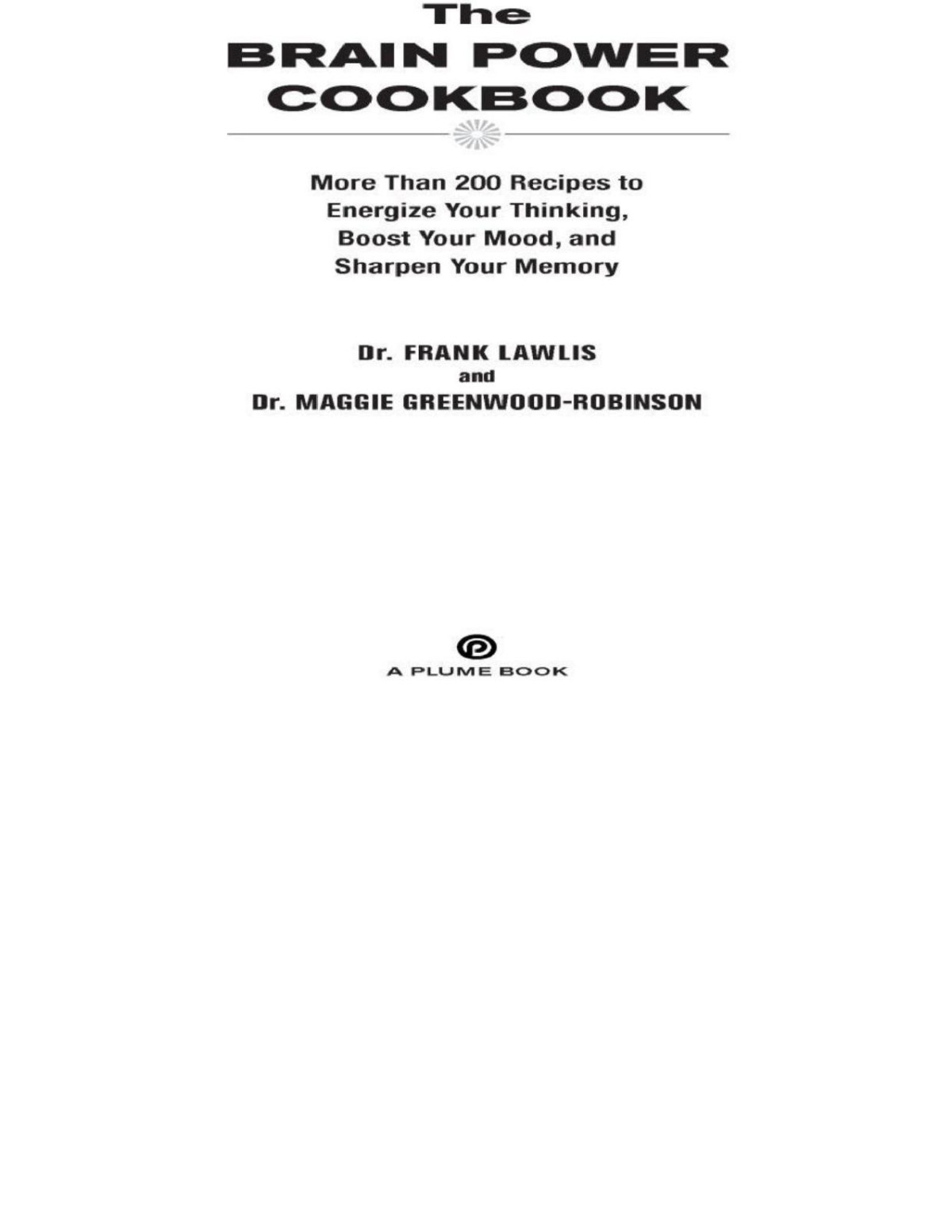 The Brain Power Cookbook Frank Lawlis