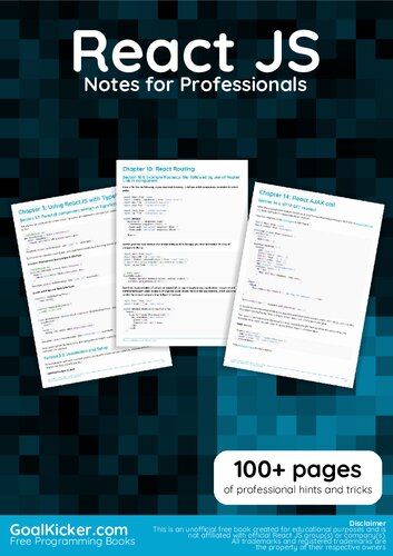 React Js Notes For Professionals Book Goalkicker Books