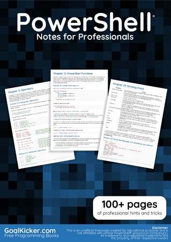 Powershell Notes For Professionals Book Goalkicker Books